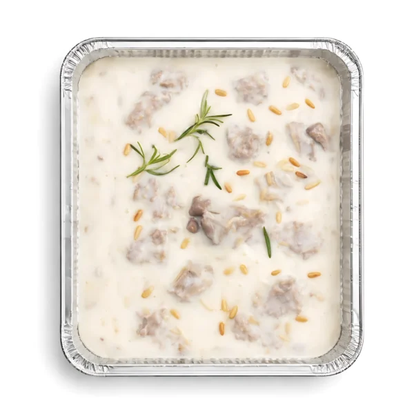 Traditionelles Laban – Rindfleisch in warmer Joghurtsauce für 5 Personen.